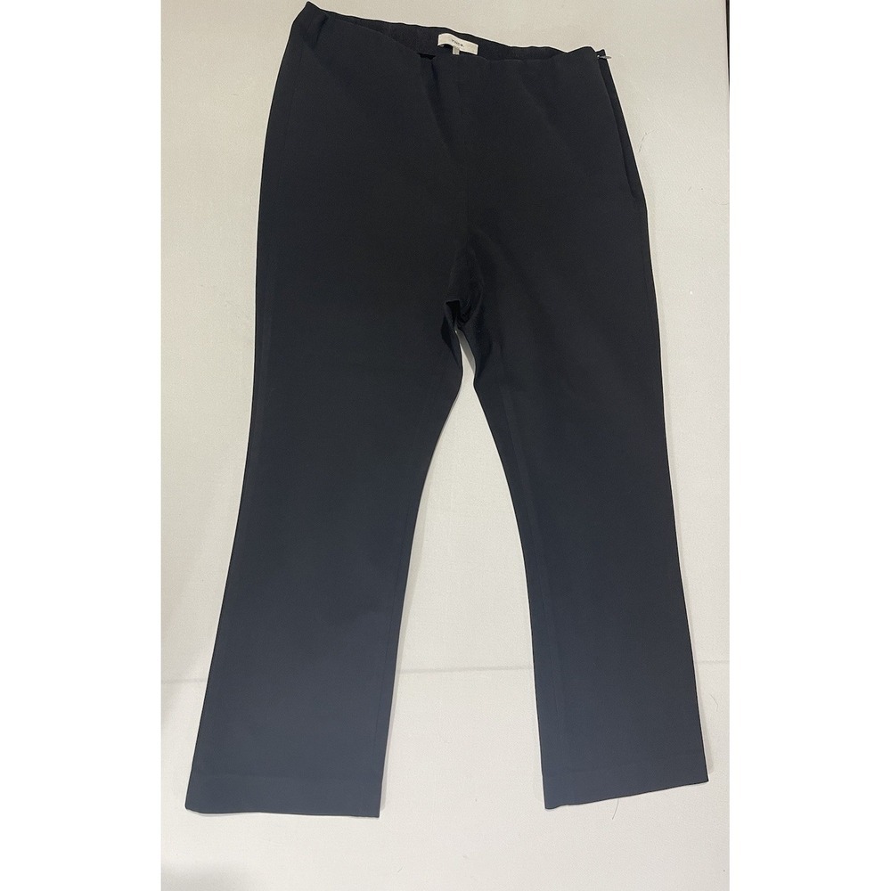 Vince Black Cotton Blend Crop Flare Large Workwear Office Pants